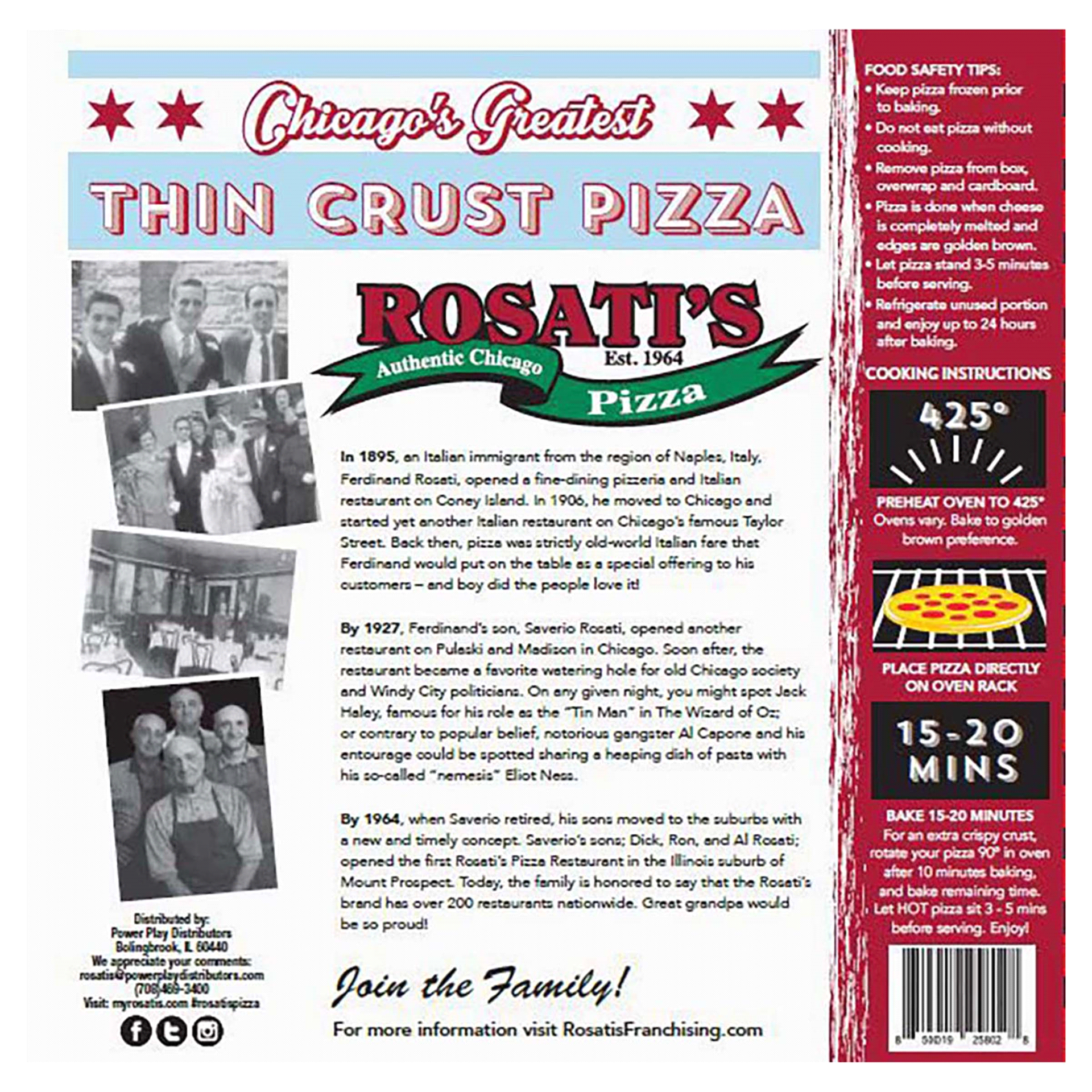 slide 9 of 9, Rosati's Crispy Thin Crust Pepperoni Pizza, 1 ct