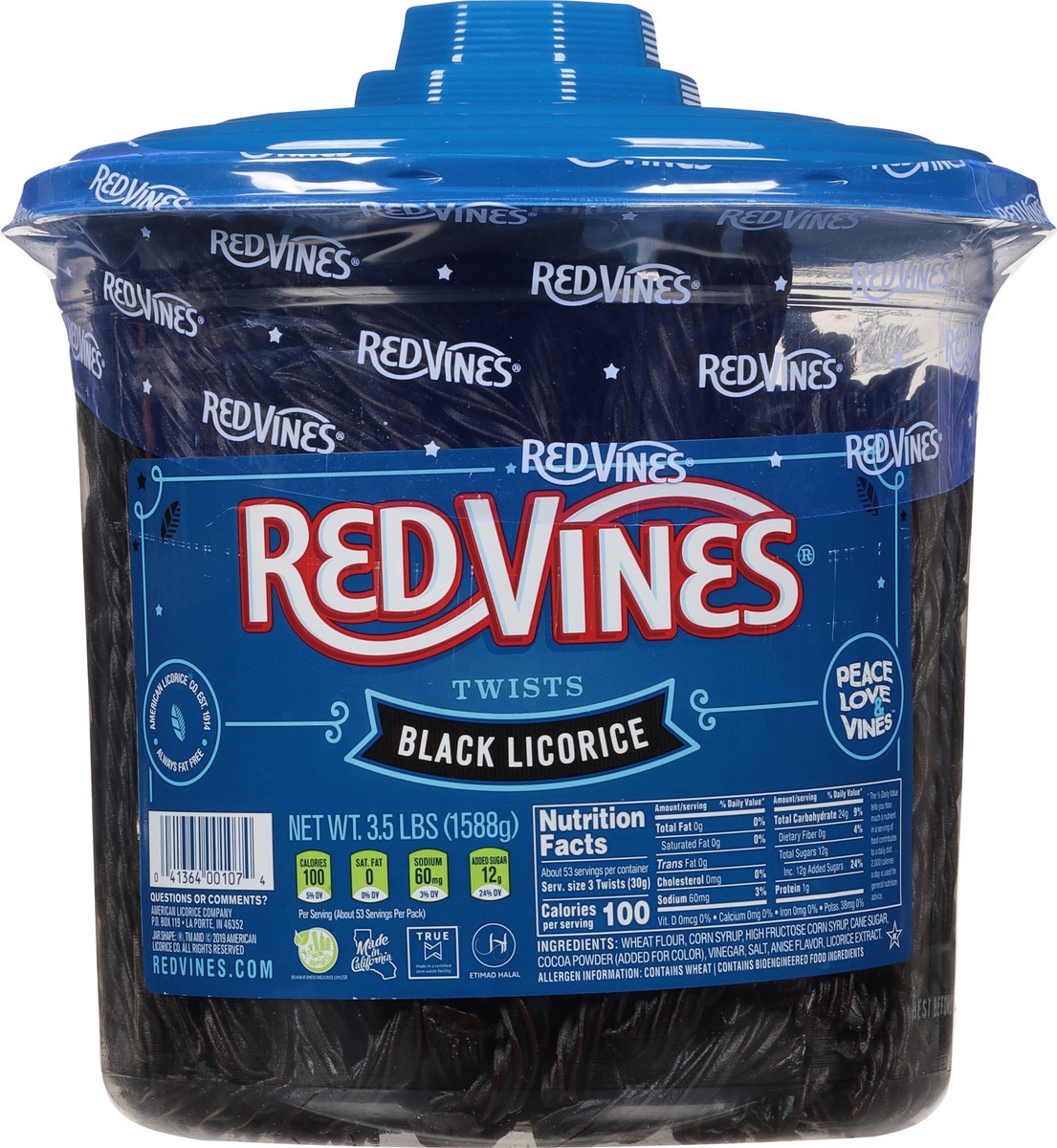 slide 8 of 14, Red Vines Jar Black Licorice Twists, 3.5 lb