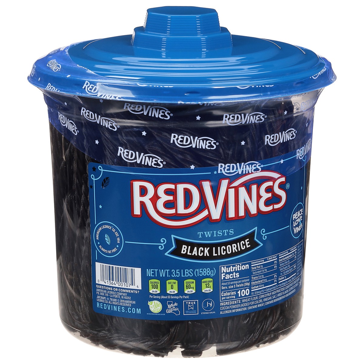 slide 9 of 14, Red Vines Jar Black Licorice Twists, 3.5 lb