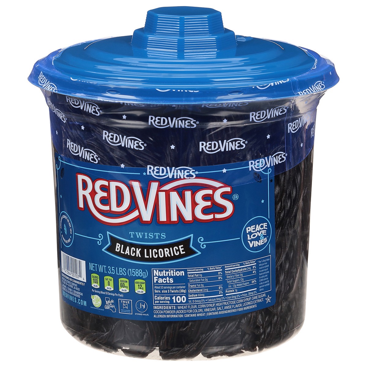 slide 12 of 14, Red Vines Jar Black Licorice Twists, 3.5 lb