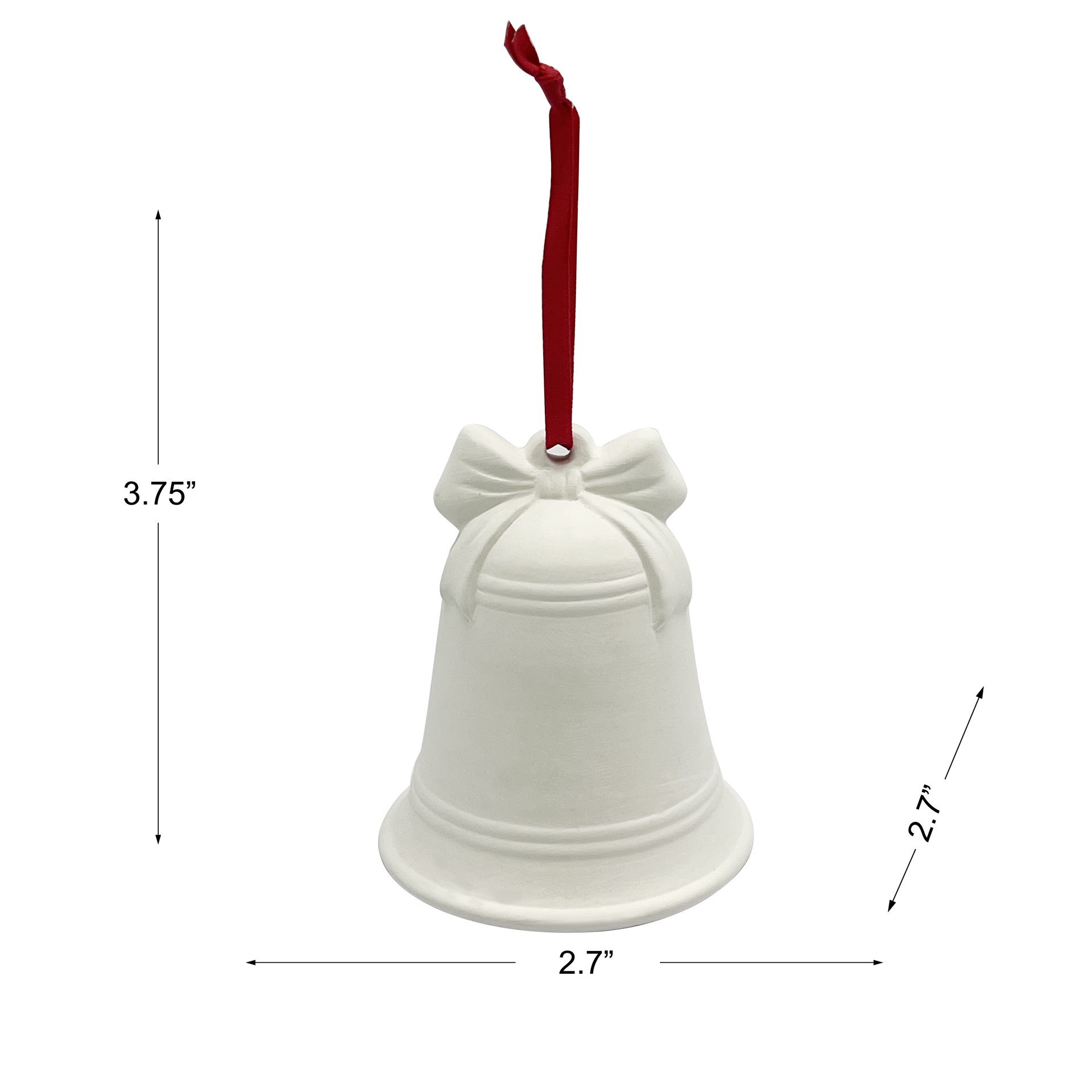 slide 2 of 7, 3.75" Diy Ceramic Bell Ornament By Make Market, 2.7 in x 2.7 in x 3.75 in