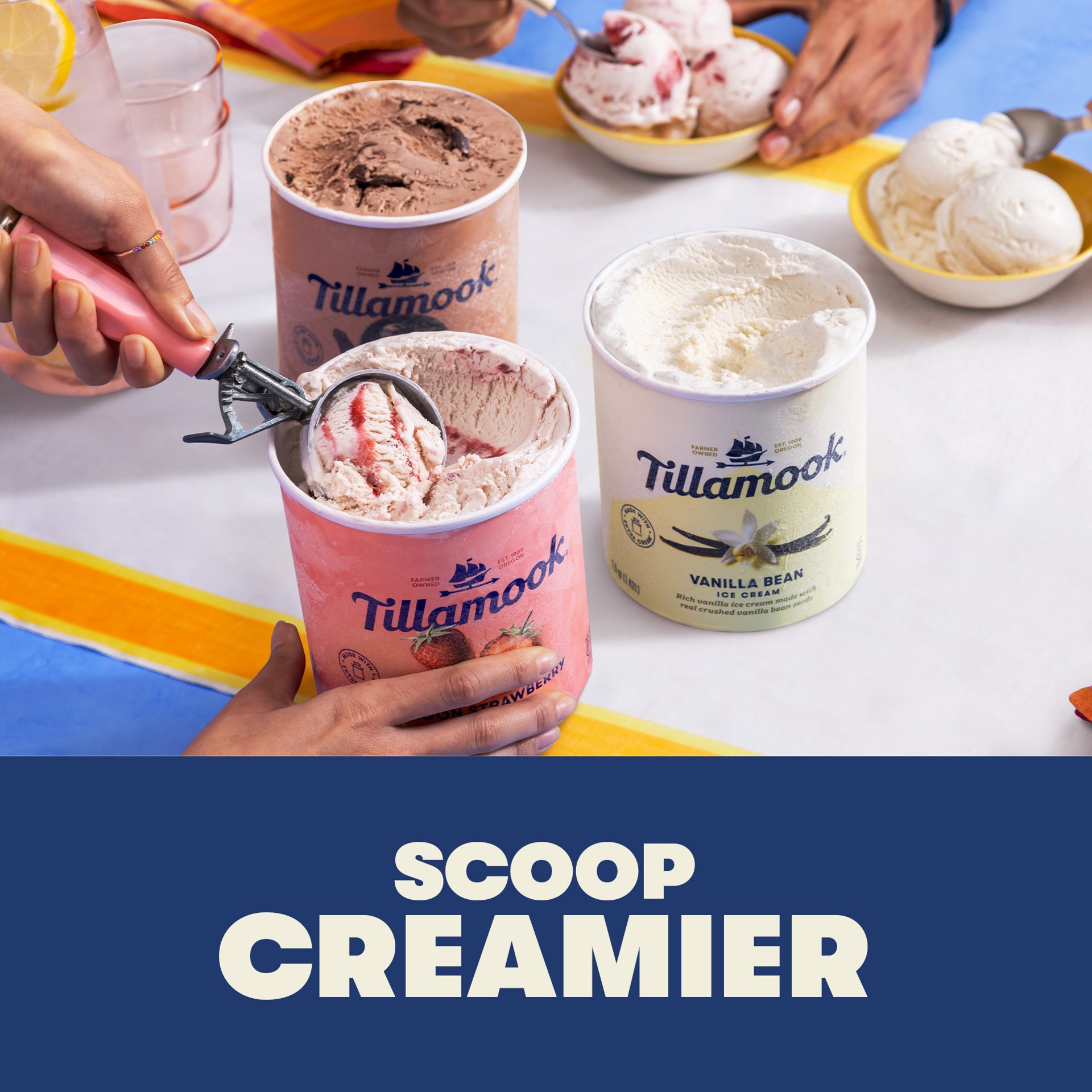 slide 3 of 5, Tillamook Oregon Strawberry Ice Cream - 48oz, 48 oz