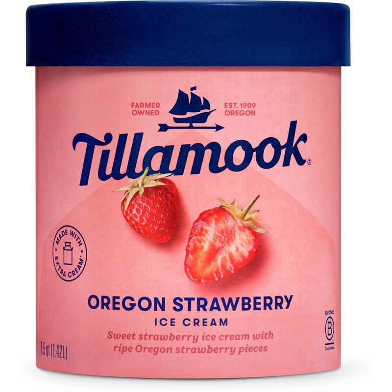 slide 1 of 5, Tillamook Oregon Strawberry Ice Cream - 48oz, 48 oz