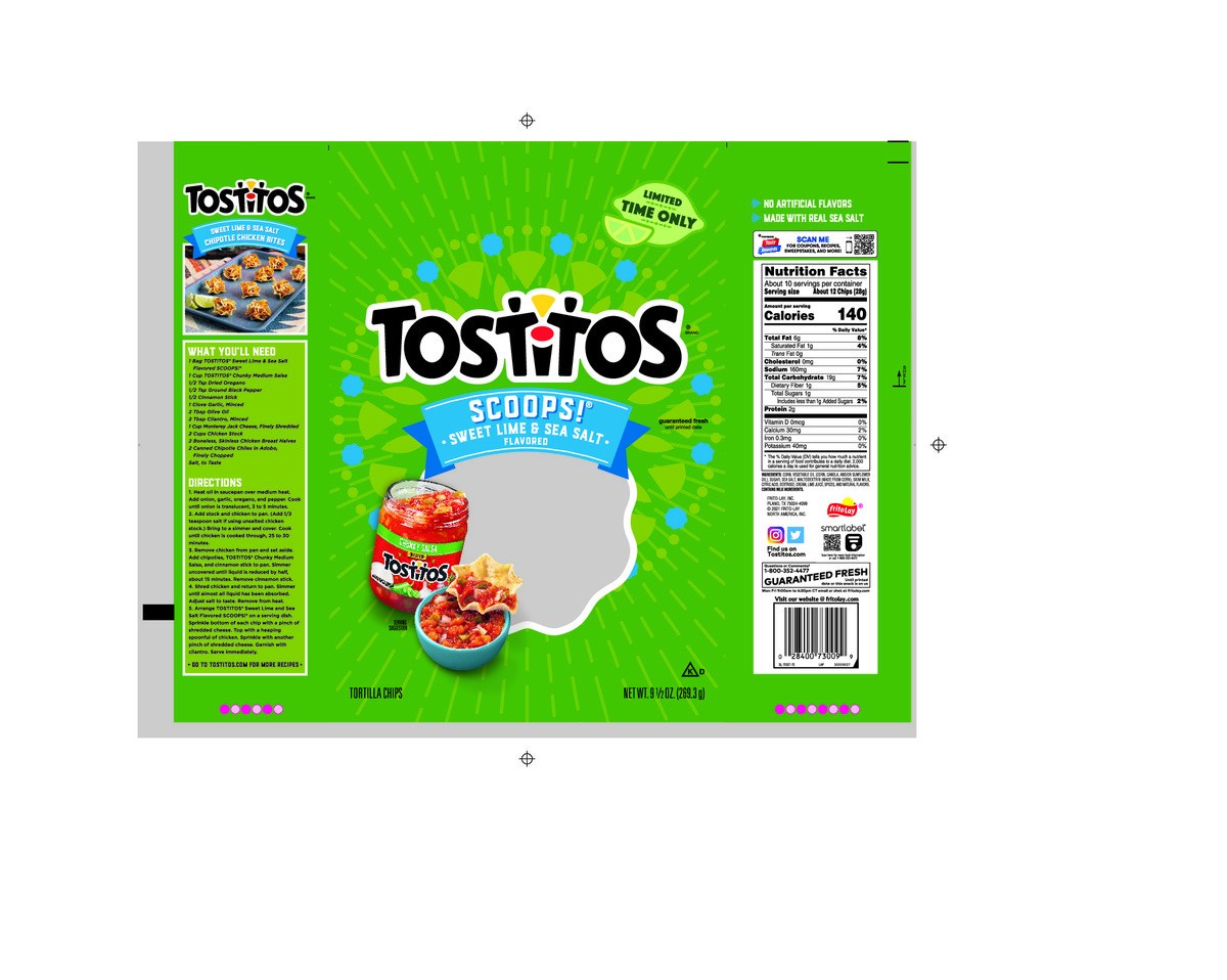 slide 6 of 8, Tostitos Scoops! Tortilla Chips Sweet Lime & Sea Salt 9 1/2 Oz, 9.5 oz