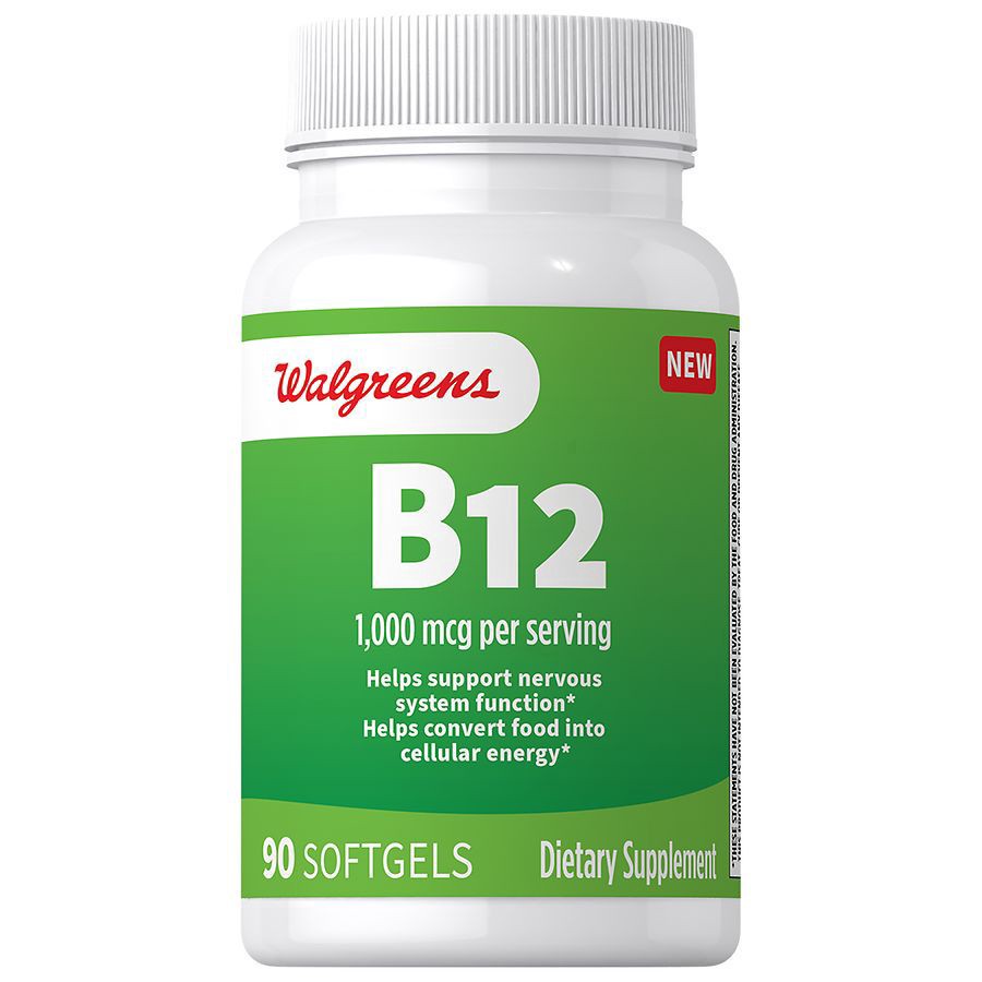 slide 1 of 4, Walgreens Free & Pure B12 Softgels, 90 ct