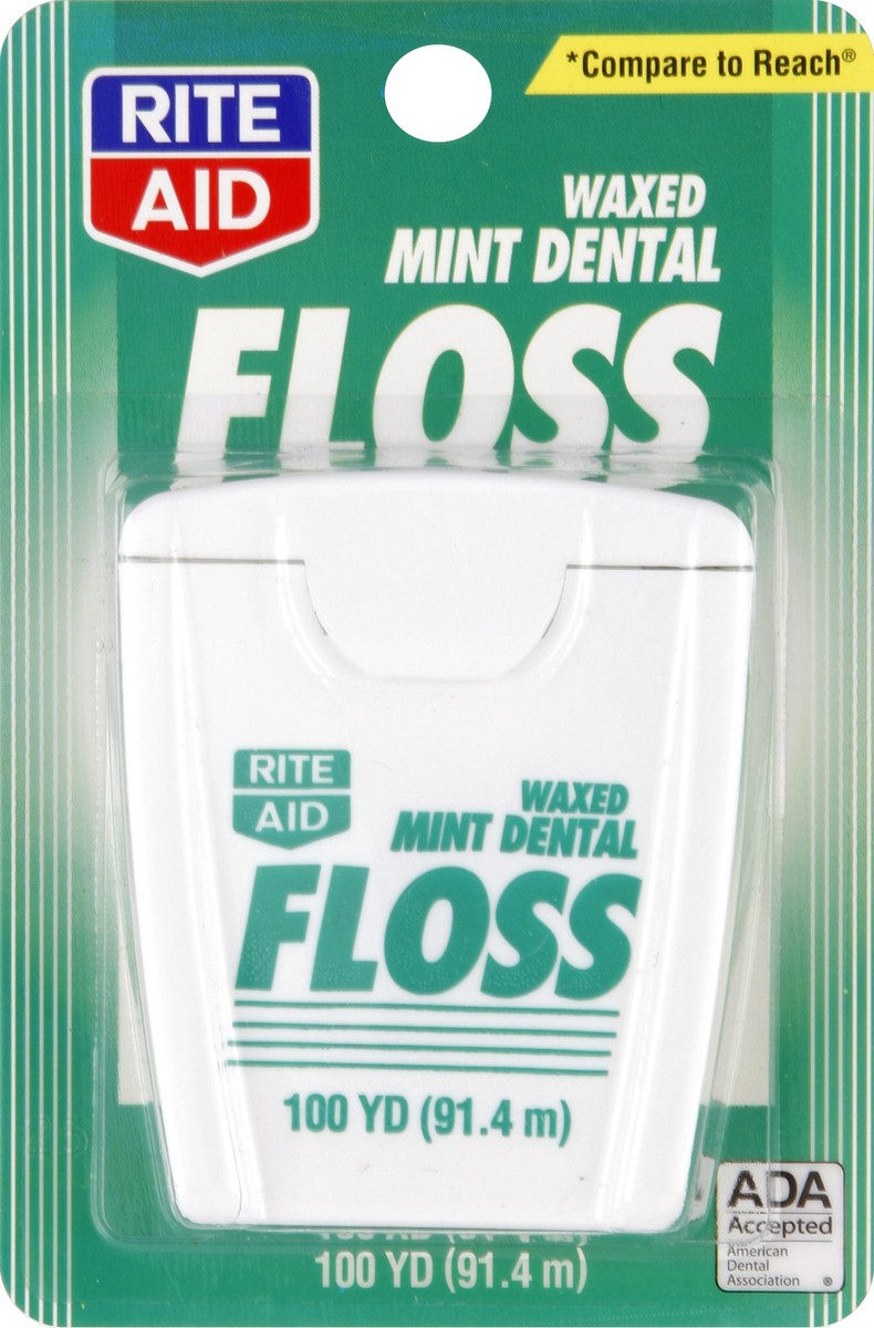 slide 3 of 6, Rite Aid Ra Floss Mint Wax 100Yd, 100 yd