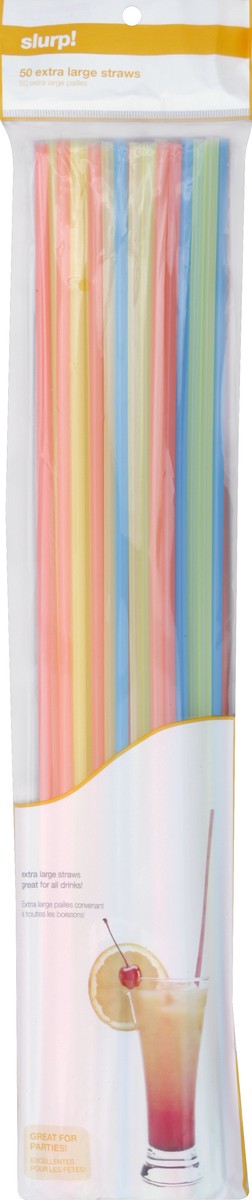 slide 2 of 2, Bradshaw Extra Large Straws, Assorted Colors, 50 ct
