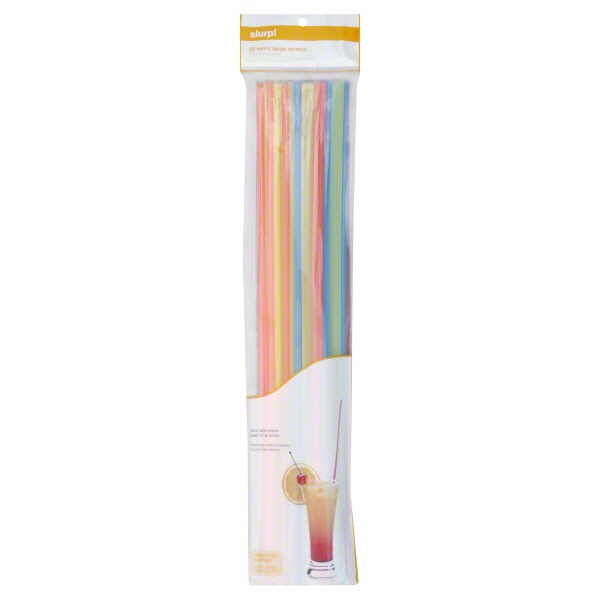 slide 1 of 2, Bradshaw Extra Large Straws, Assorted Colors, 50 ct