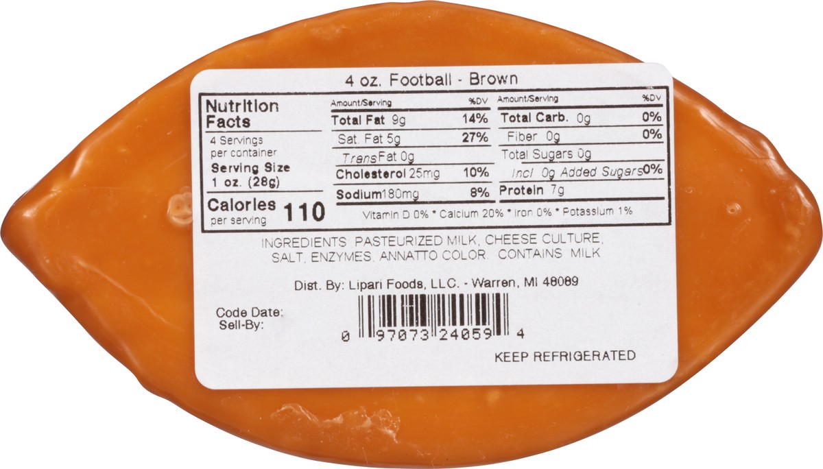 slide 10 of 11, Jim's Cheese Deli Source Football Shaped Cheese, 4 oz