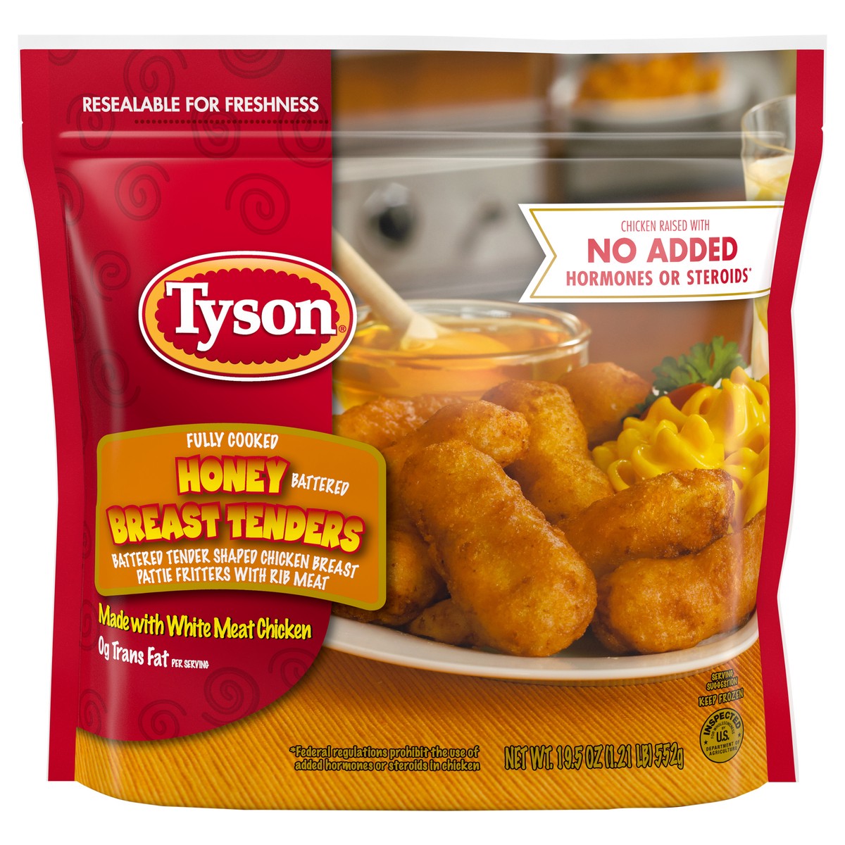 slide 2 of 12, Tyson Frozen Honey Battered Breast Tenders, 19.5 oz, 552.82 g