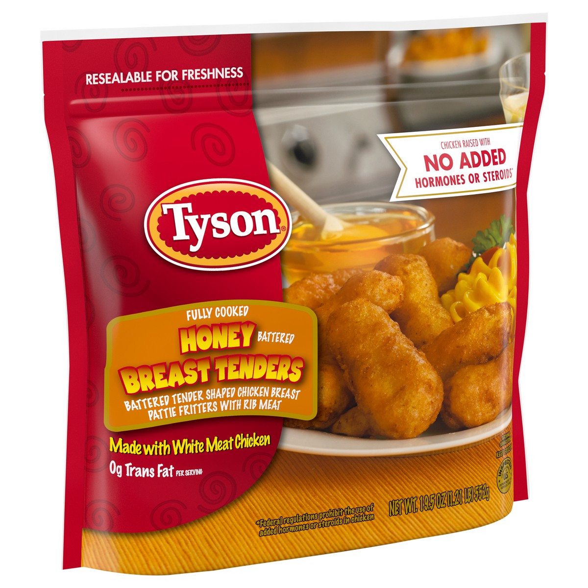 slide 9 of 12, Tyson Frozen Honey Battered Breast Tenders, 19.5 oz, 552.82 g