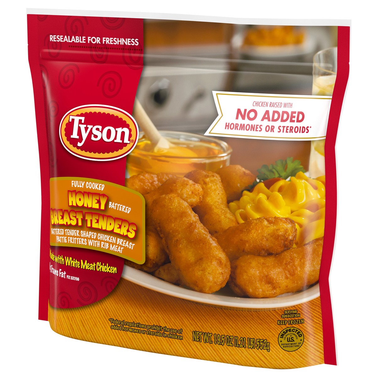 slide 6 of 12, Tyson Frozen Honey Battered Breast Tenders, 19.5 oz, 552.82 g