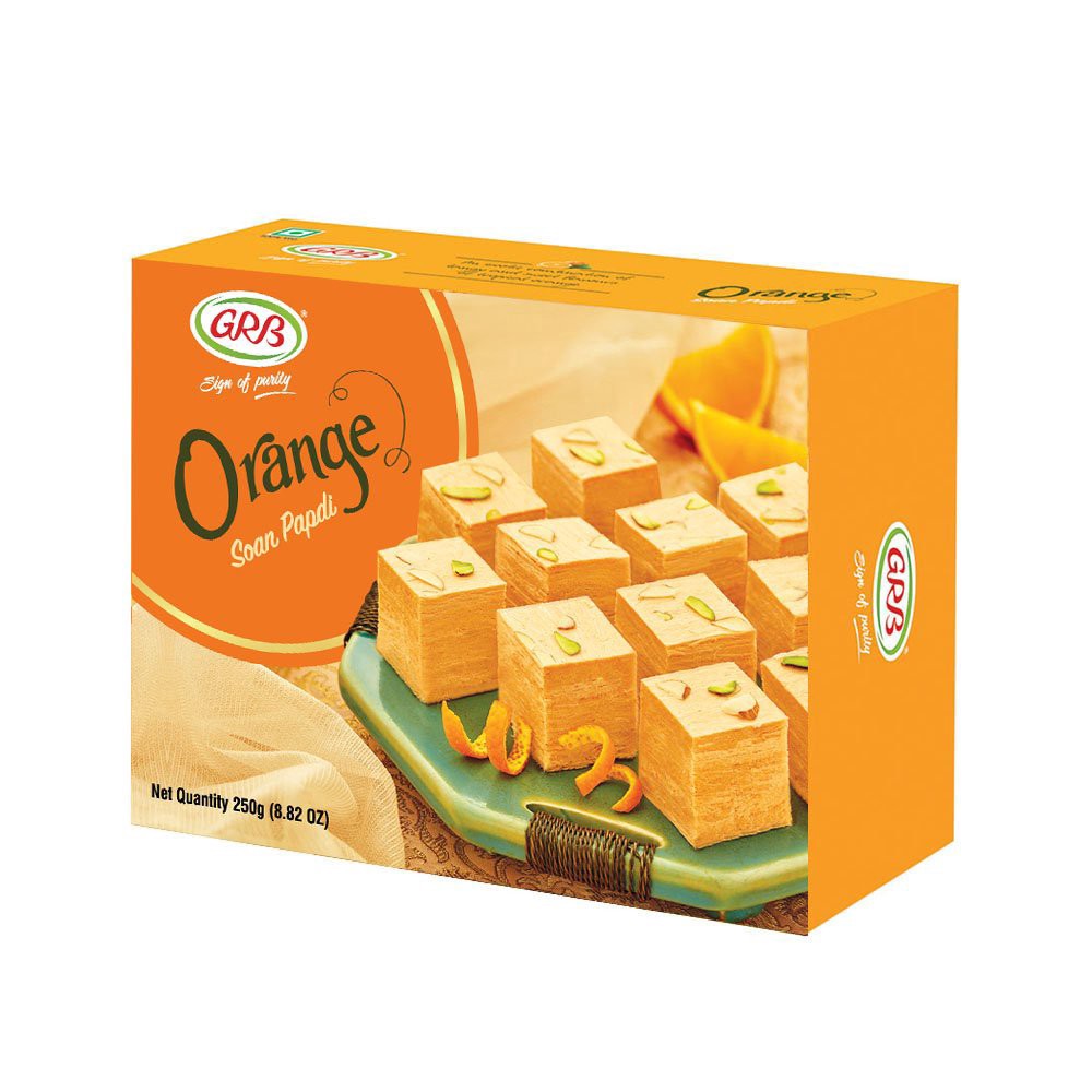 slide 1 of 1, GRB Orange Soan Papdi, 8.82 oz