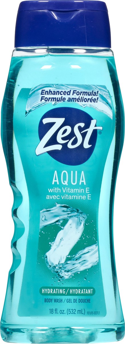 slide 2 of 12, Zest Hydrating Aqua with Vitamin E Body Wash 18 fl oz, 18 fl oz