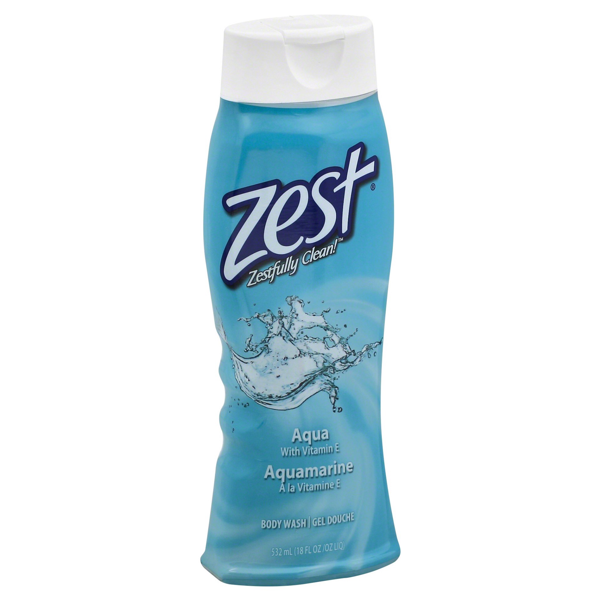 slide 1 of 12, Zest Hydrating Aqua with Vitamin E Body Wash 18 fl oz, 18 fl oz