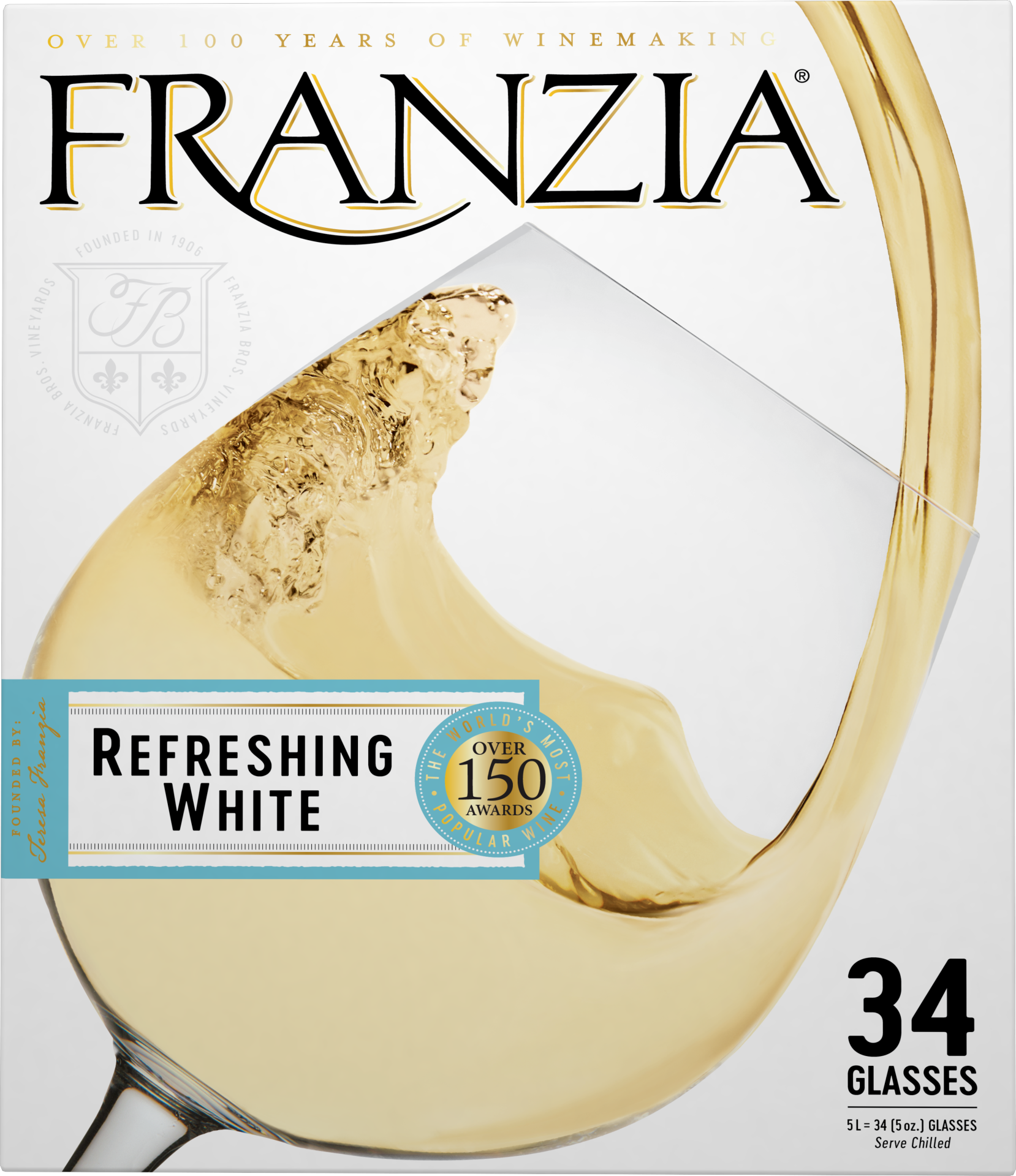 slide 2 of 4, Franzia Refreshing White White Wine, 169.1 fl oz