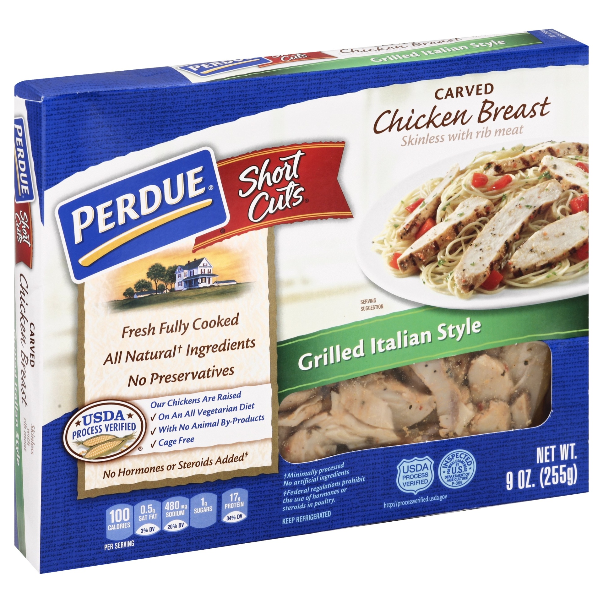 slide 1 of 1, PERDUE SHORT CUTS Carved Chicken Breast Grilled Italian Style , 10 oz