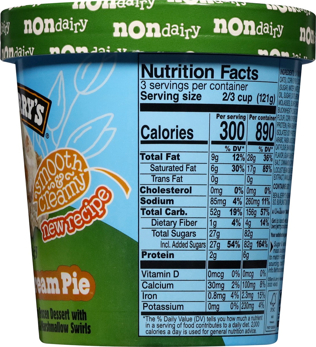 slide 7 of 14, Ben & Jerry's Non-Dairy Oatmeal Dream Pie Frozen Dessert - 16oz, 16 oz