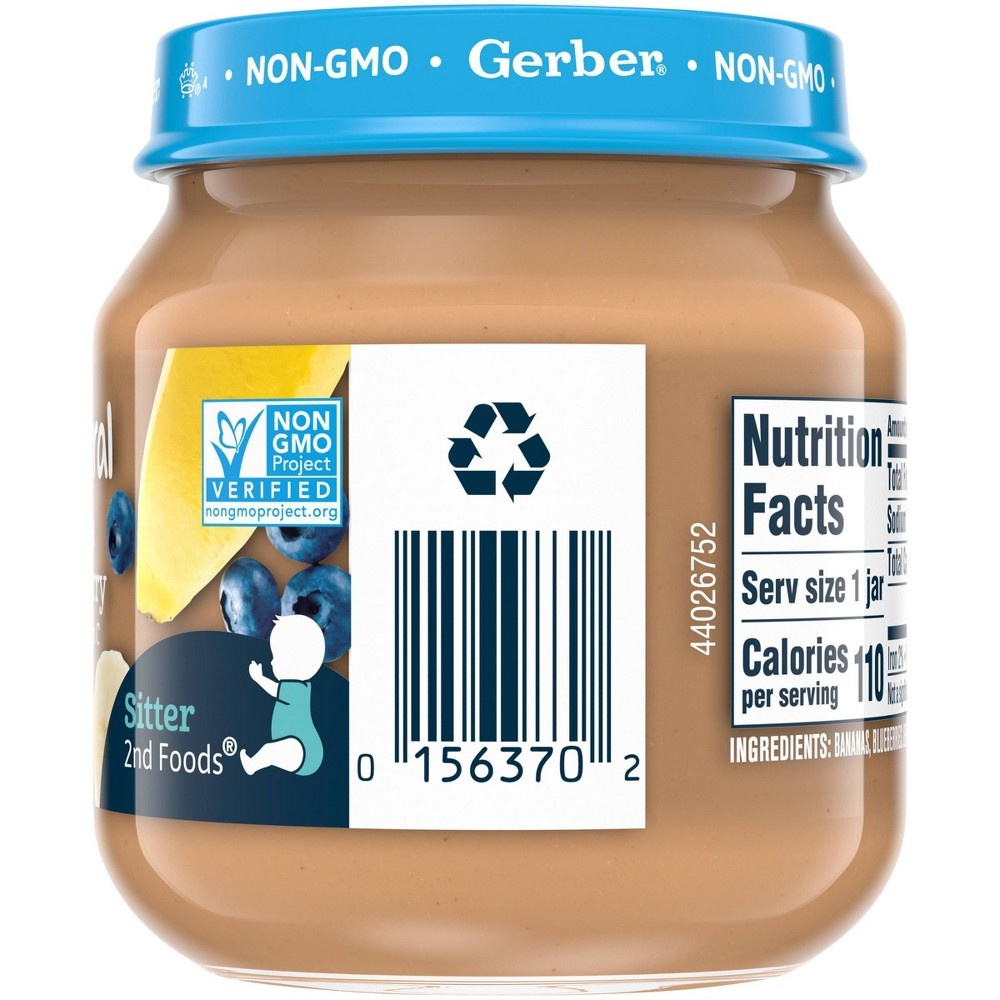 slide 6 of 7, Gerber 2nd Foods Natural Banana Blueberry Baby Food, 4 oz