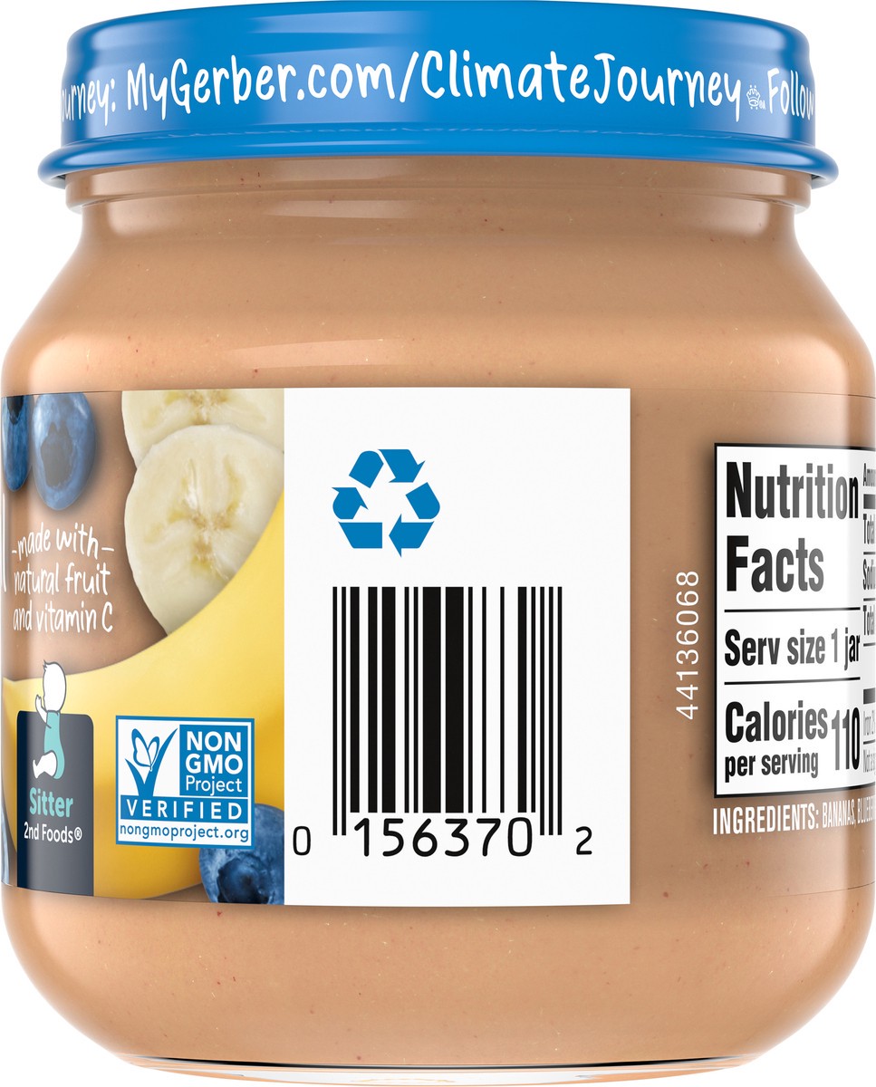 slide 8 of 9, Gerber 2nd Foods Natural for Baby Wonder Foods Baby Food, Banana Blueberry, 4 oz Jar, 4 oz