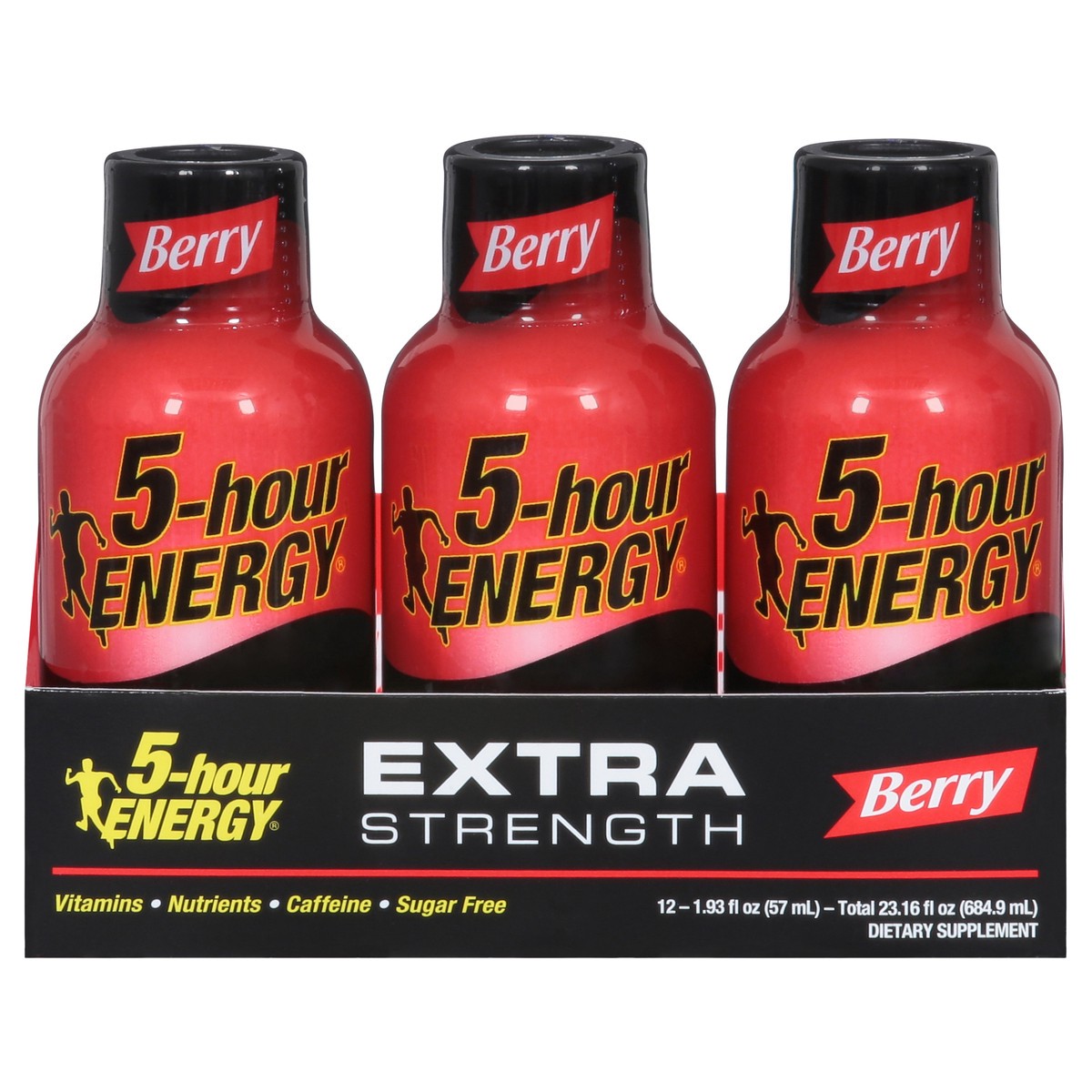 slide 1 of 9, 5-Hour Energy Extra Strength Berry Energy Shot 12 - 1.98 fl oz Bottles, 12 ct