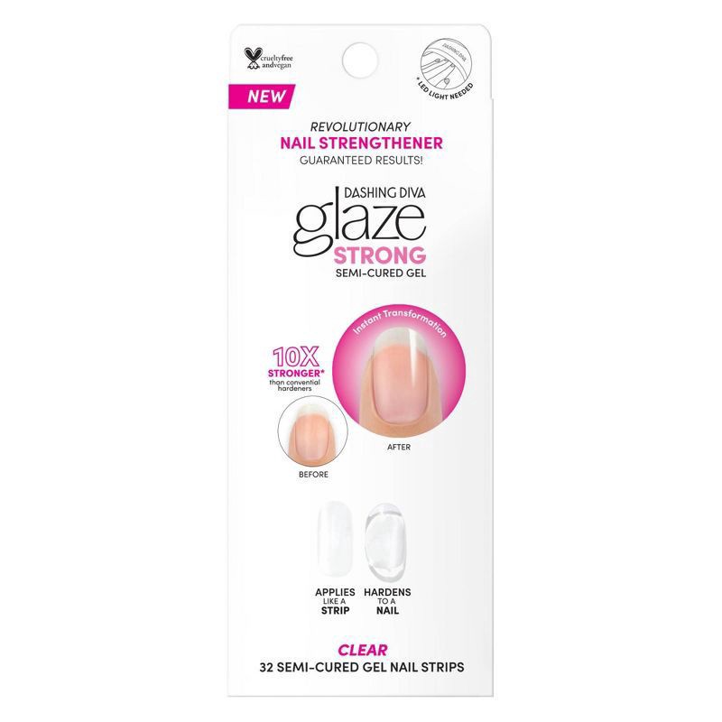 slide 1 of 4, Dashing Diva Glaze Strong Refill Clear, 32 ct