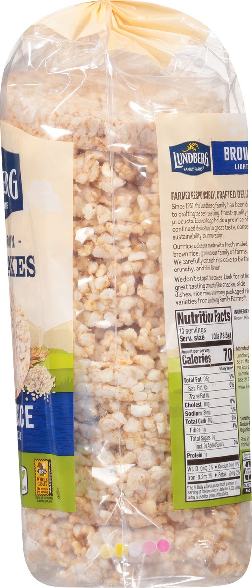 slide 8 of 9, Lundberg Family Farms Lightly Salted Brown Rice Whole Grain Rice Cakes 8.5 oz, 8.5 oz