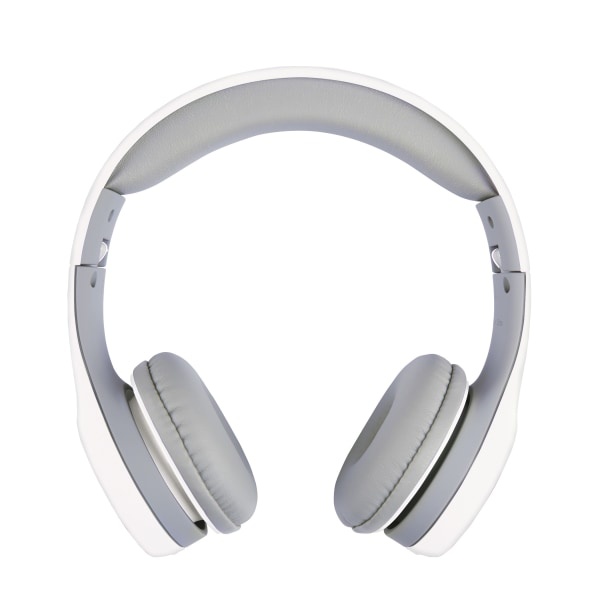 slide 1 of 3, Ativa Kids' On-Ear Wired Headphones With On-Cord Microphone, White/Gray, 1 ct