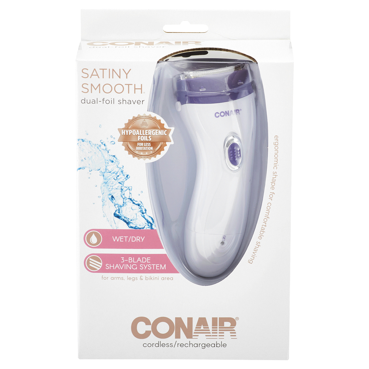 slide 1 of 1, Conair Lady Pro Cordless Rechargeable Satiny Smooth Razor, 1 ct