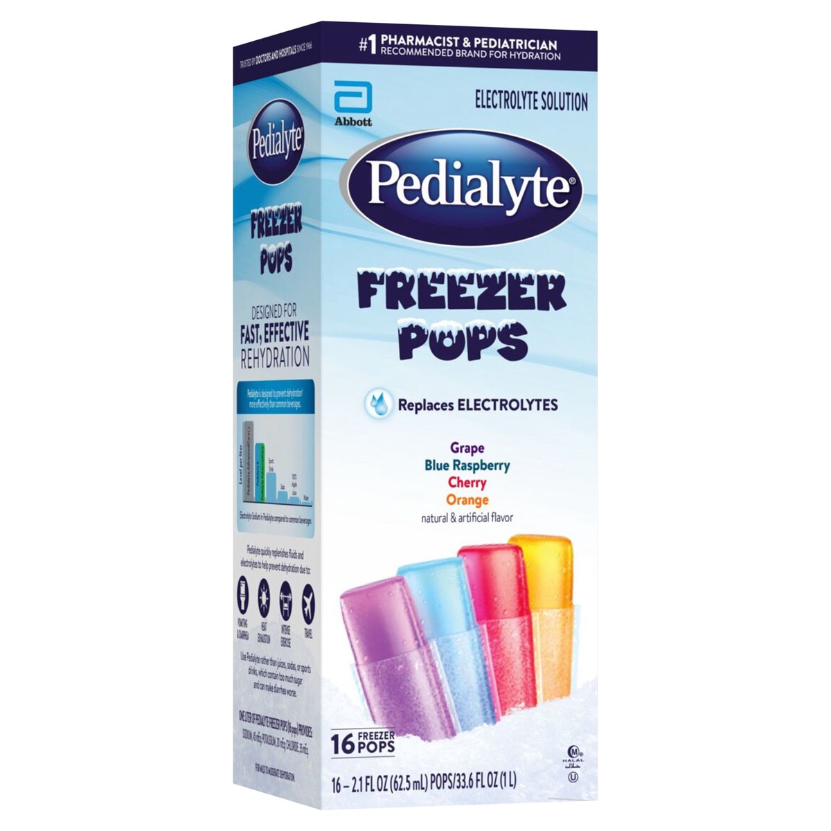 slide 2 of 4, Pedialyte Freezer Pops 16 - 2.1 fl oz Pops, 16 ct