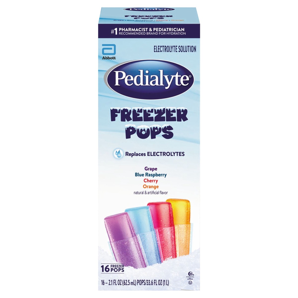 slide 1 of 4, Pedialyte Freezer Pops 16 - 2.1 fl oz Pops, 16 ct