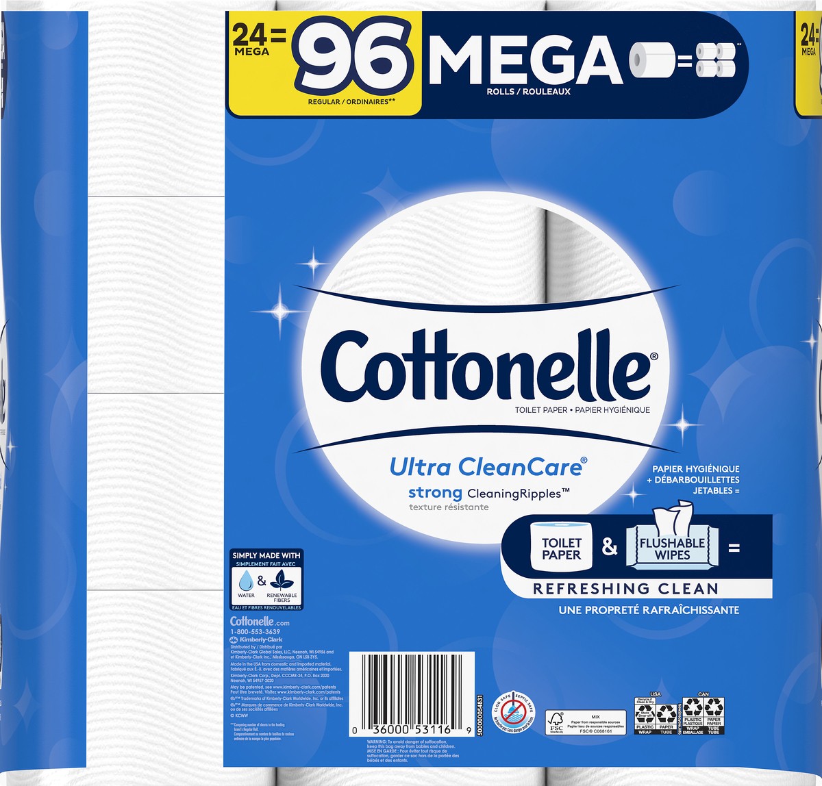 slide 3 of 9, Cottonelle Clean Care Mega Rolls, 24 ct