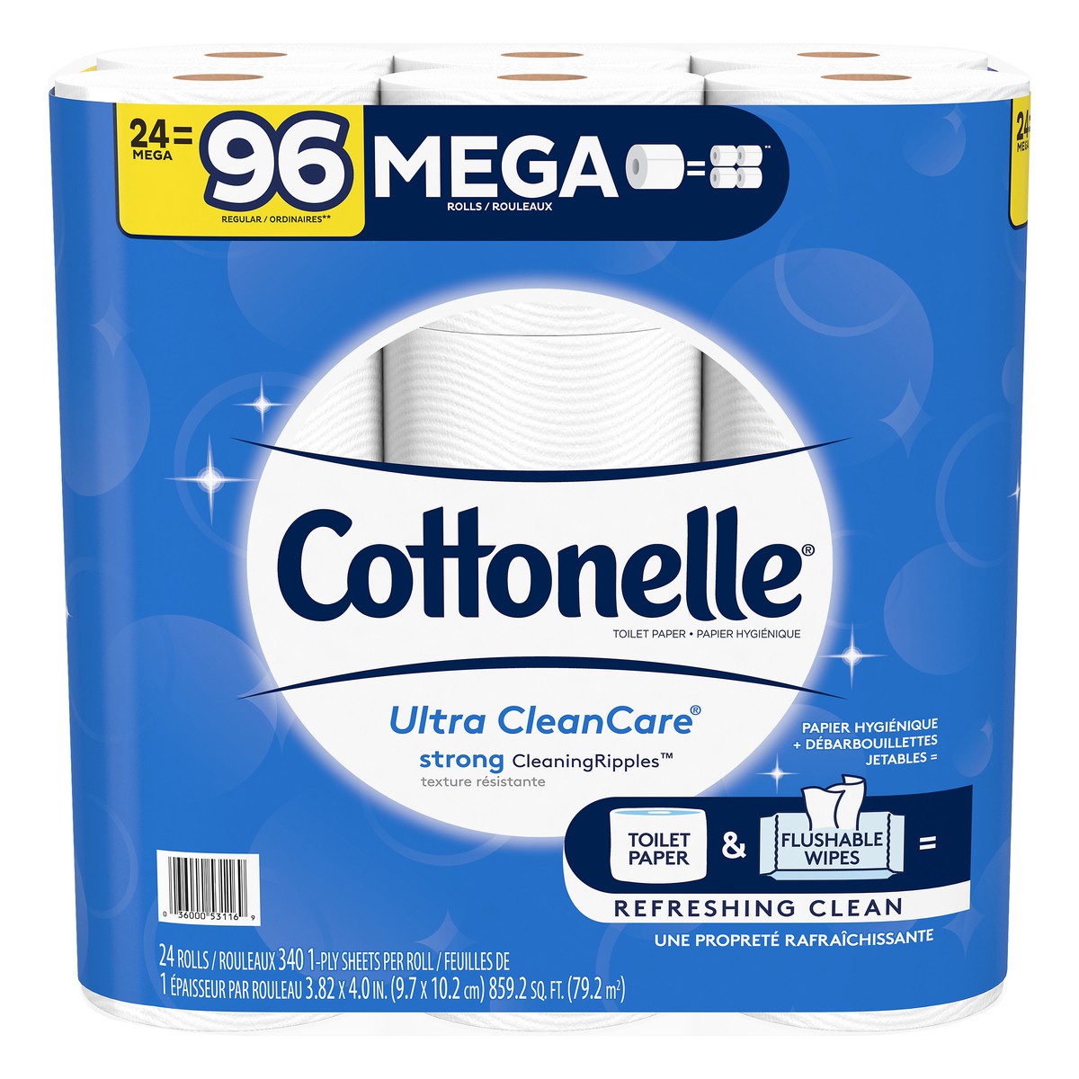 slide 1 of 9, Cottonelle Clean Care Mega Rolls, 24 ct