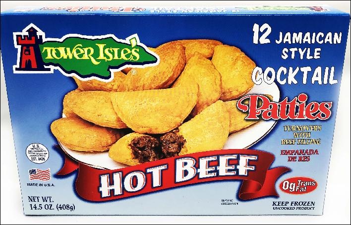 slide 1 of 1, Tower Isle Beef Patties Hot, 12 oz