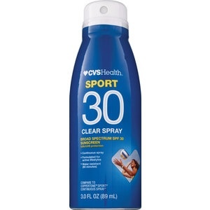 slide 1 of 1, CVS Health Sport Clear Spray Sunscreen SPF 30, 3 fl oz