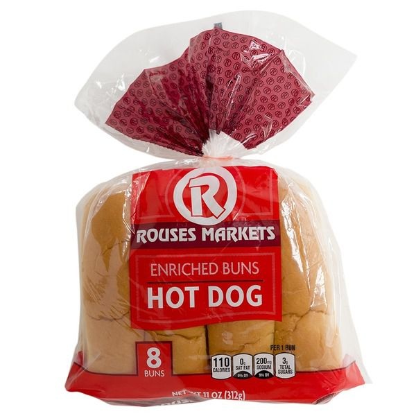 slide 1 of 1, Rouses White Hot Dog Buns, 1 ct