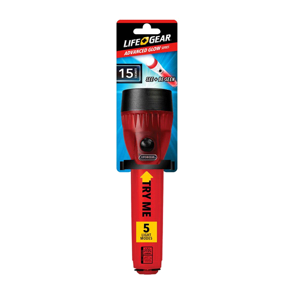 slide 1 of 1, Life Gear Glow Flashlight Mini Red, 1 ct