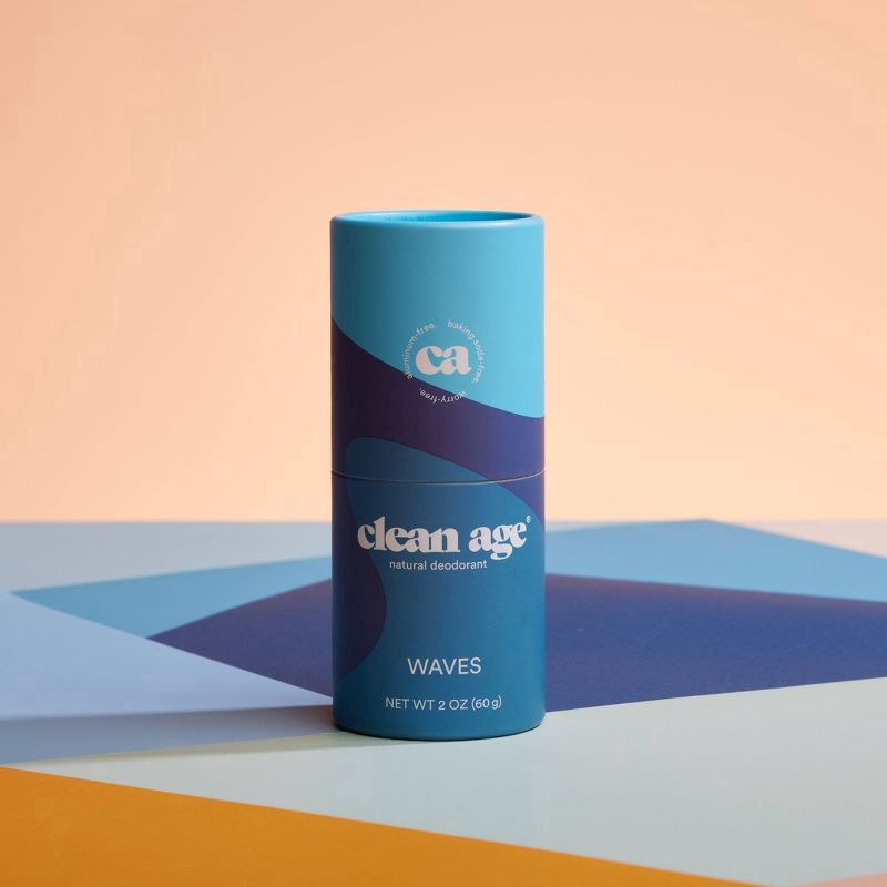 slide 3 of 5, Clean Age Natural Deodorant - Waves, 2 oz