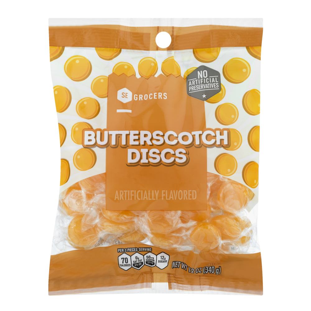 slide 1 of 1, SE Grocers Butterscotch Disc, 12 oz