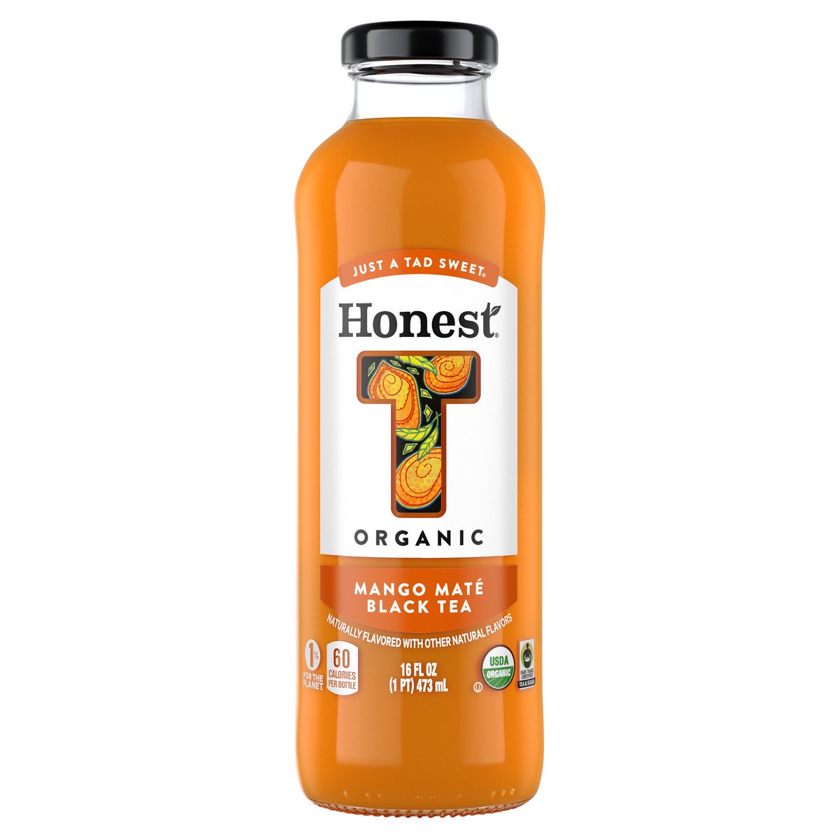 slide 1 of 16, Honest Tea Mango Mate Black Tea Glass Bottle- 16 fl oz, 16 fl oz