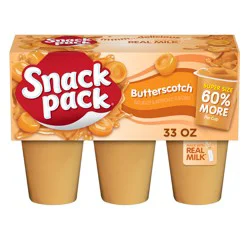 Snack Pack Super Size Butterscotch Pudding, 5.5 oz Pudding Cups, 6 Count