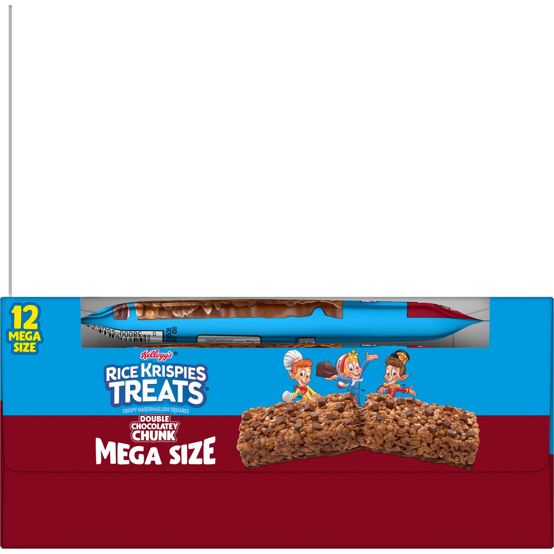 slide 3 of 5, Rice Krispies Treats Kellogg's Rice Krispies Treats Mega Bars Marshmallow Snack Bars, Double Chocolatey Chunk, 36 oz, 12 Count, 36 oz