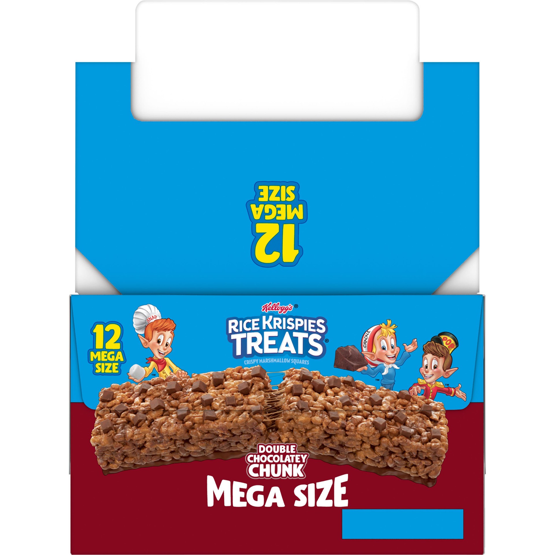 slide 2 of 5, Rice Krispies Treats Kellogg's Rice Krispies Treats Mega Bars Marshmallow Snack Bars, Double Chocolatey Chunk, 36 oz, 12 Count, 36 oz