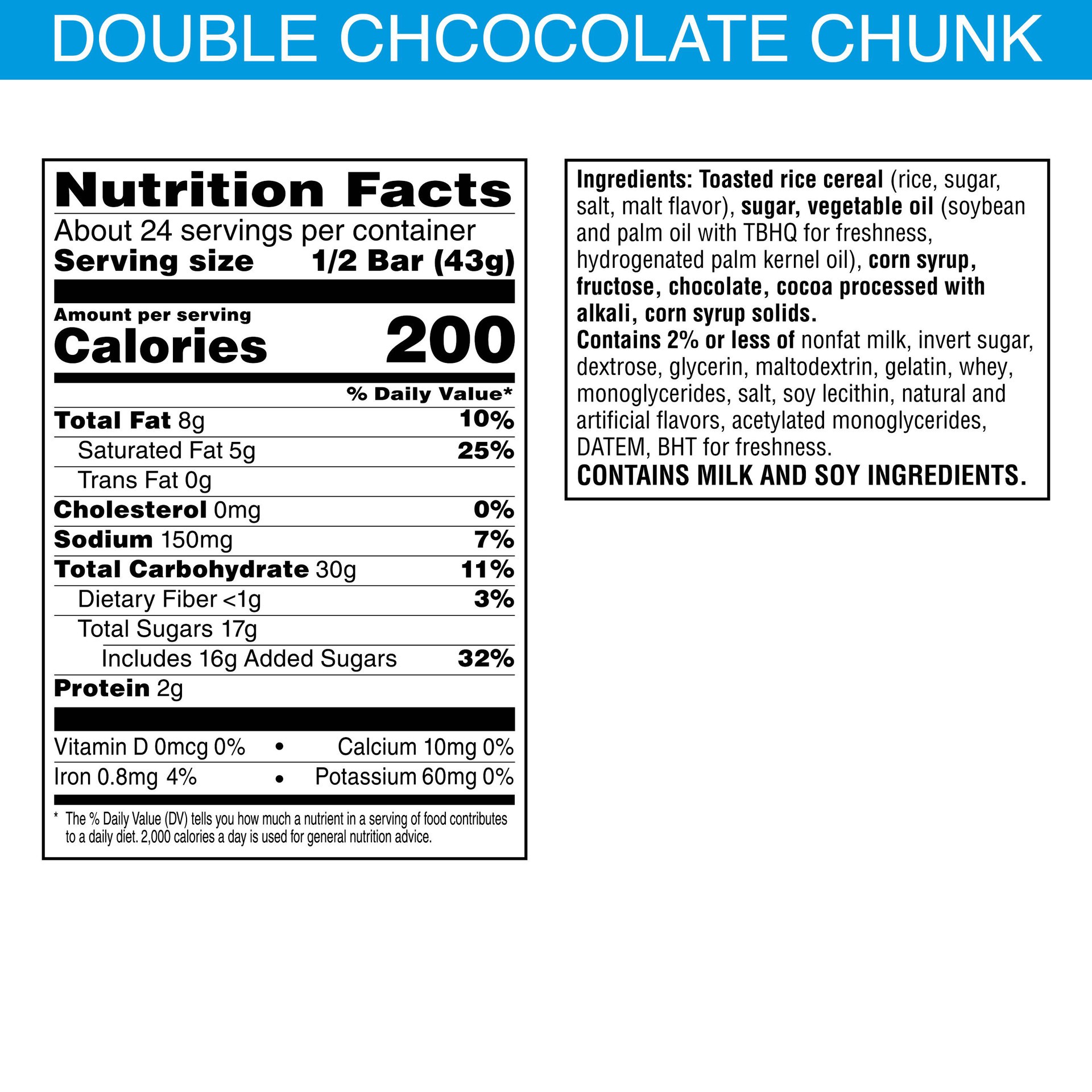 slide 5 of 5, Rice Krispies Treats Kellogg's Rice Krispies Treats Mega Bars Marshmallow Snack Bars, Double Chocolatey Chunk, 36 oz, 12 Count, 36 oz