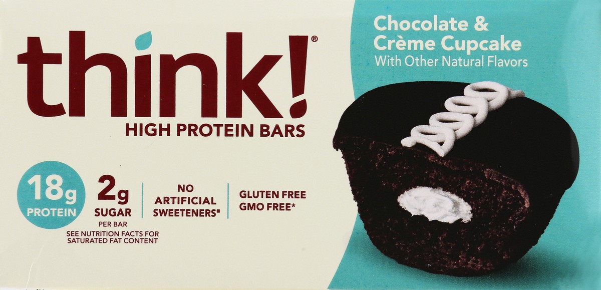 slide 2 of 11, think! Chocolate & Creme Cupcake High Protein Bars 10 ea, 10 ct