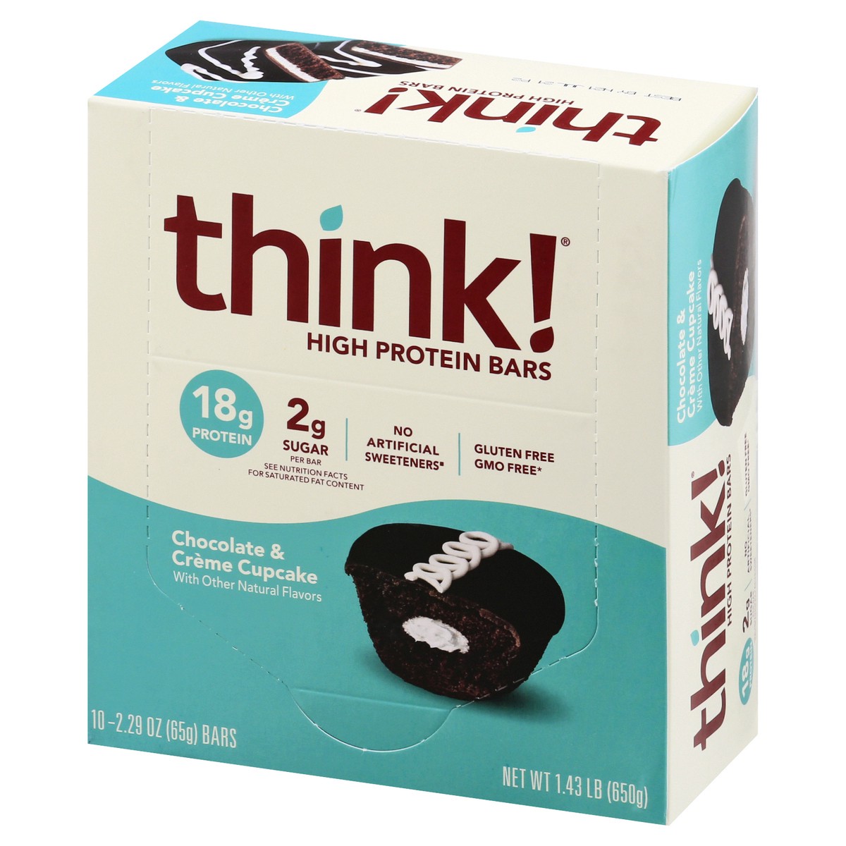 slide 8 of 11, think! Chocolate & Creme Cupcake High Protein Bars 10 ea, 10 ct