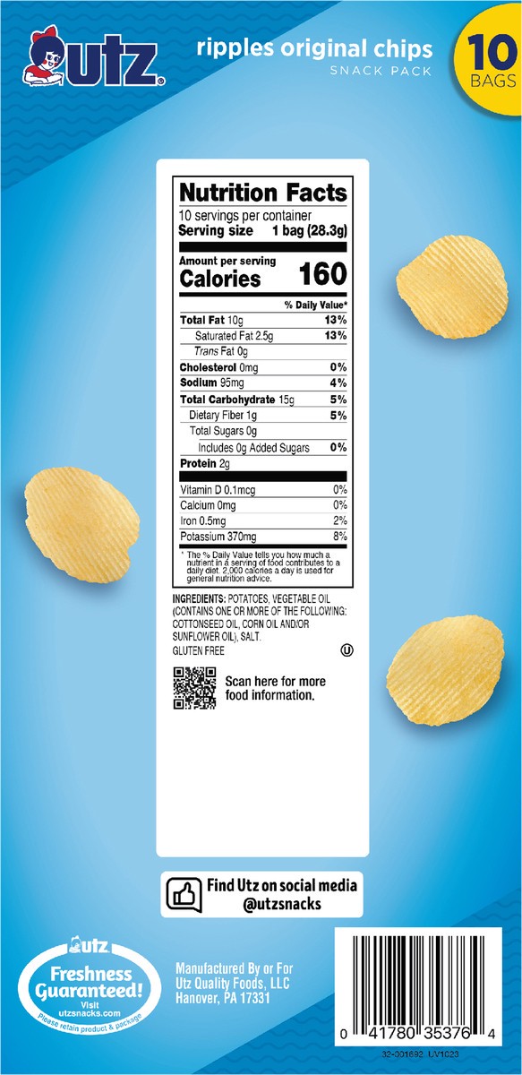 slide 4 of 11, Utz 10 oz Utz Ripple Chip Multipack - 10 Ct, 10 ct