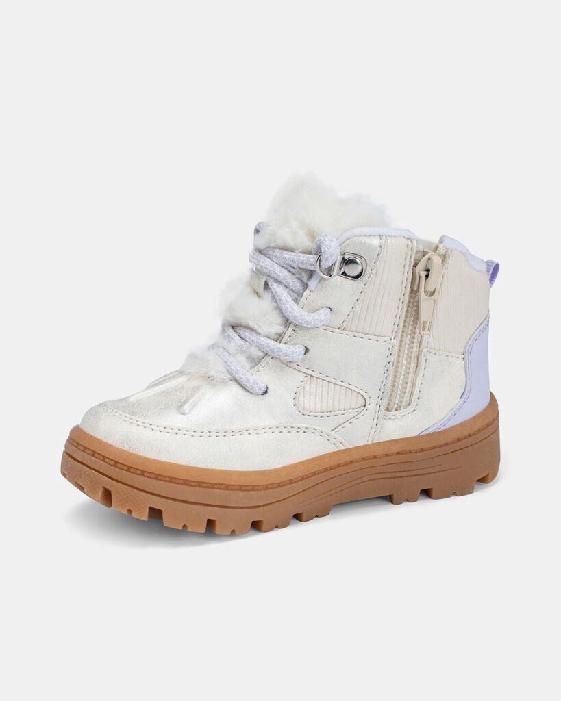 slide 4 of 6, Carter's Girls Fashion Boots -Cream White 9, 1 ct