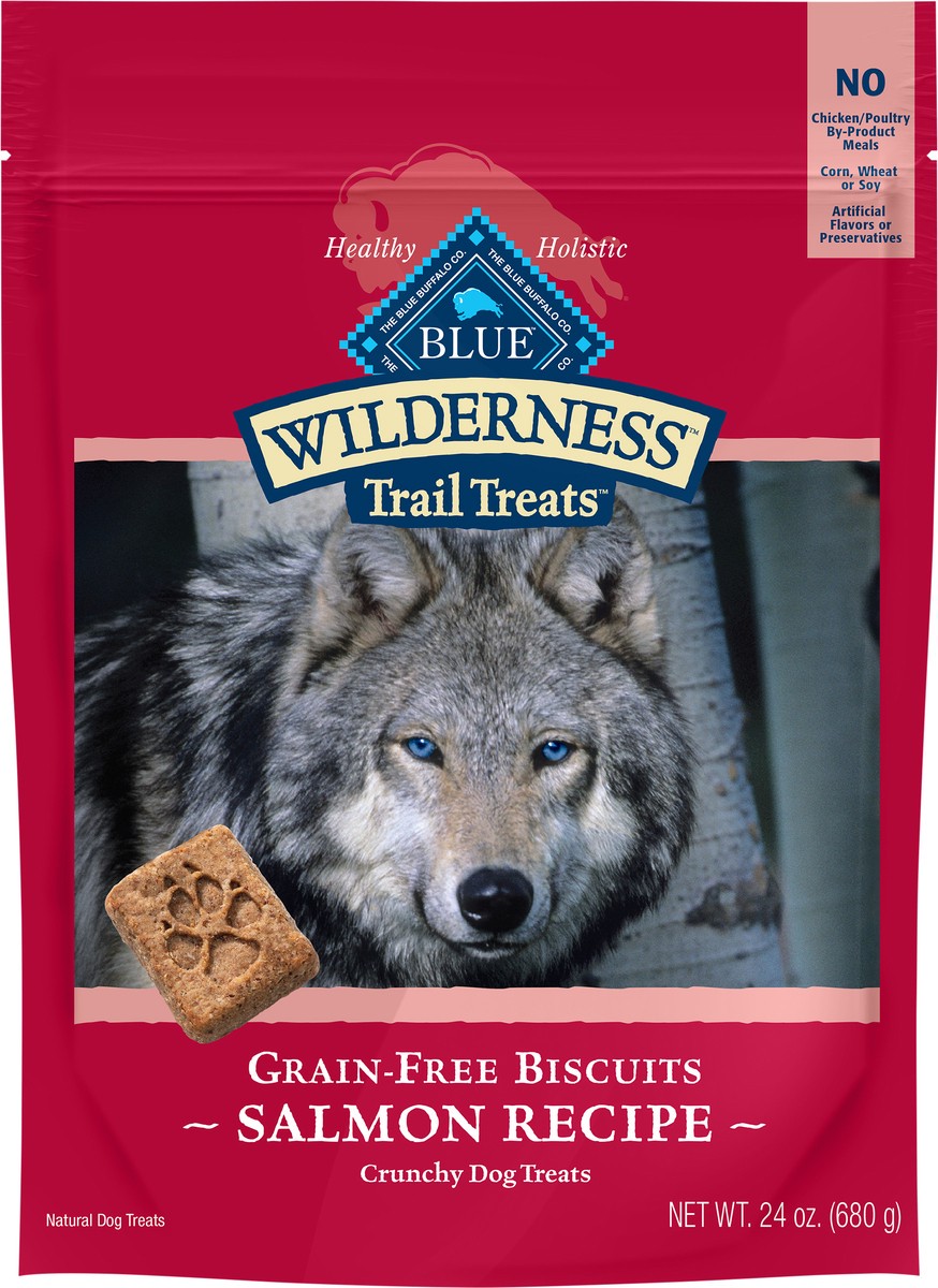 slide 4 of 8, Blue Buffalo Wilderness Trail High Protein Grain Free Crunchy Biscuits Dog Treats 24-oz bag, 24 oz