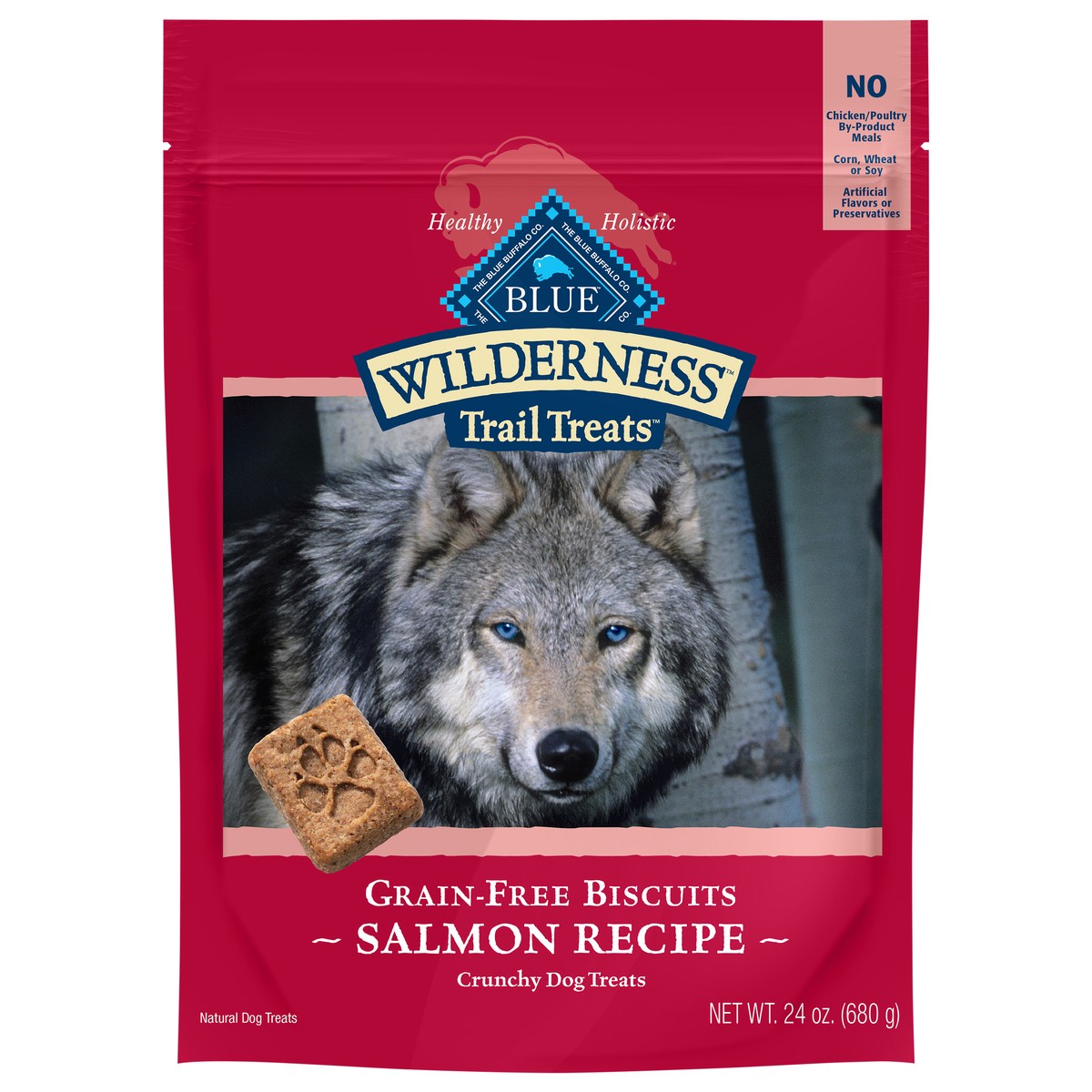 slide 5 of 8, Blue Buffalo Wilderness Trail High Protein Grain Free Crunchy Biscuits Dog Treats 24-oz bag, 24 oz